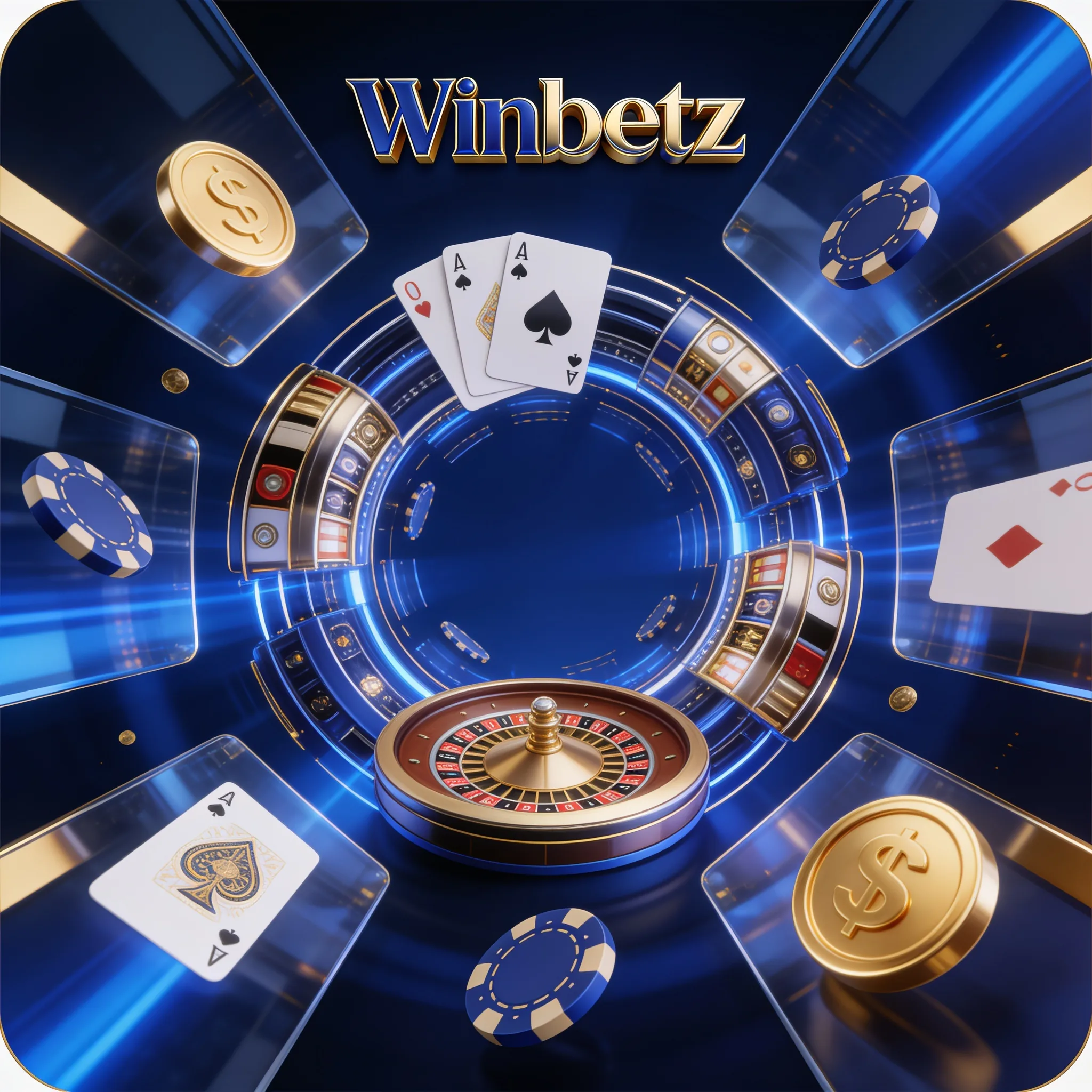 Roulette éclairée dans un décor bleu WinBeatz